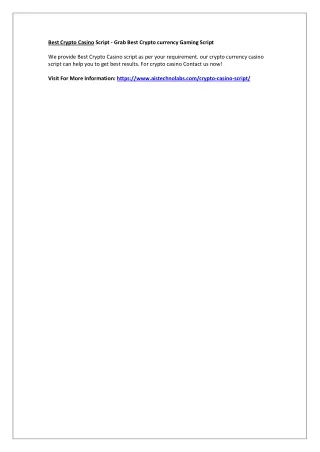 best crypto casino script grab best crypto