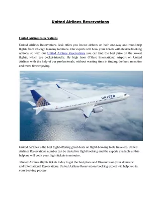 united airlines reservations