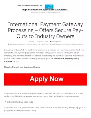 International Payment Gateway Singapore