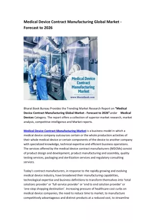 medical device contract manufacturing global