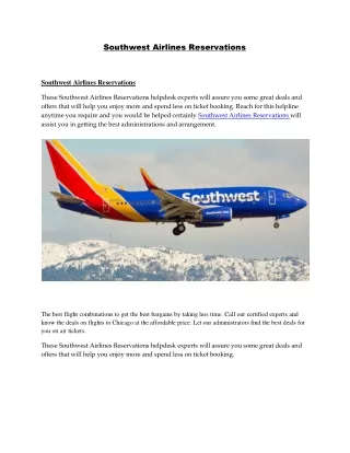 southwest airlines reservations