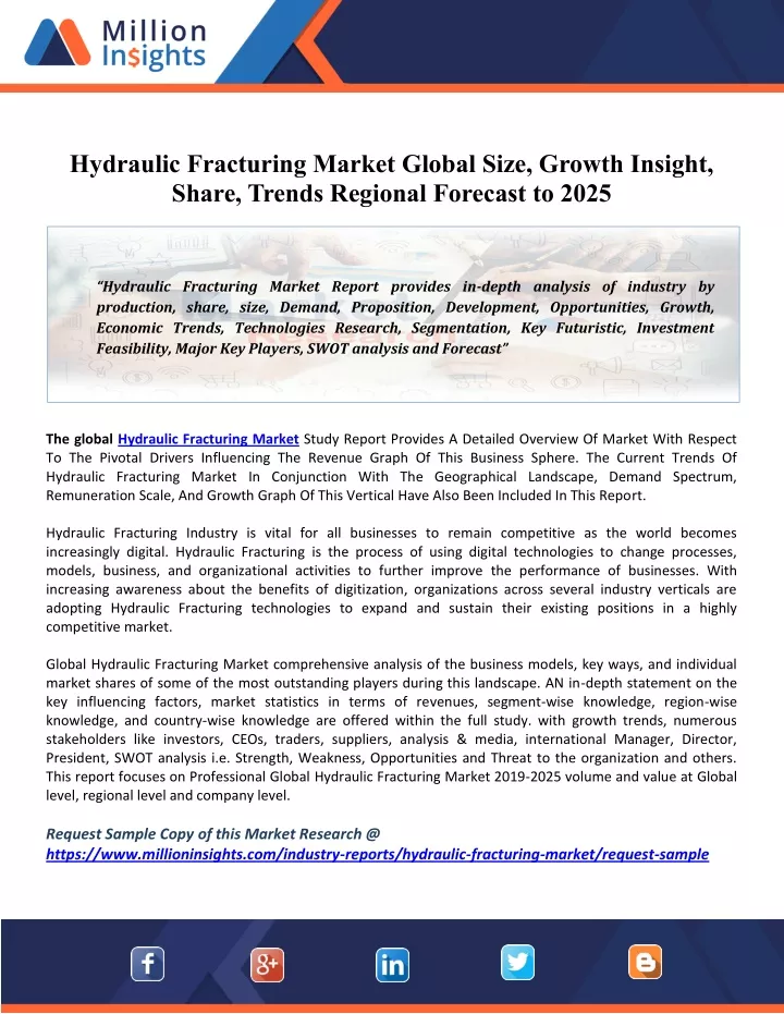 hydraulic fracturing market global size growth