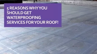 5 Reasons Why You Should Get Waterproofing Services For Your Roof