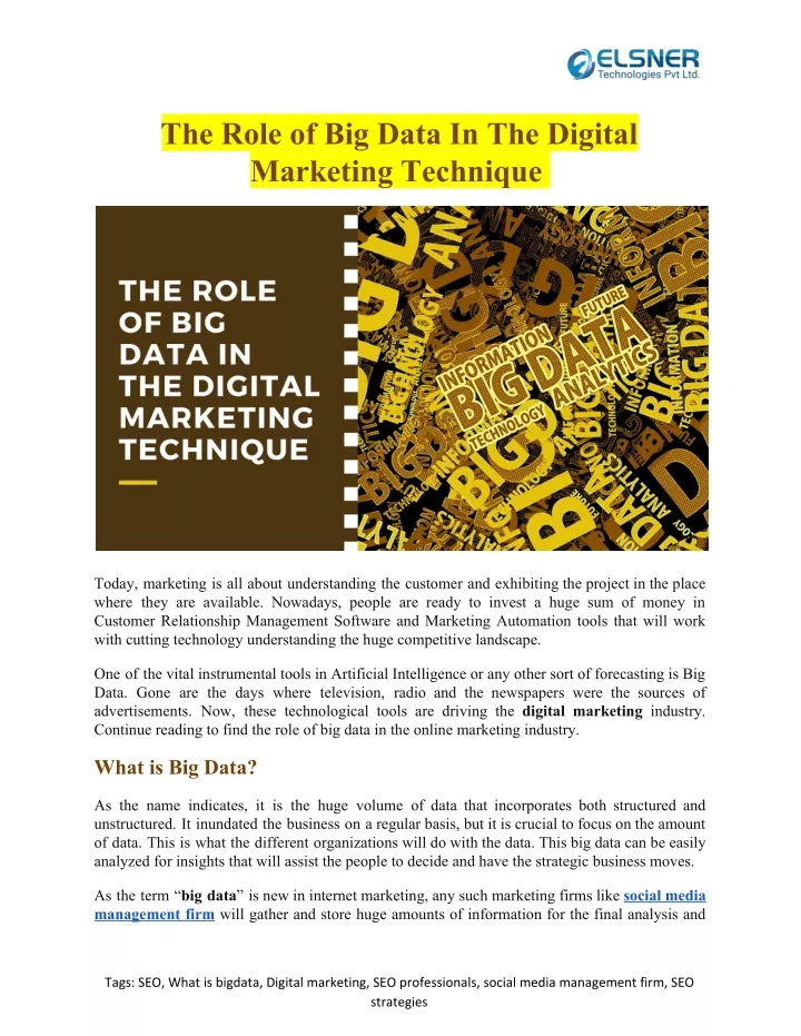 the role of big data in the digital marketing