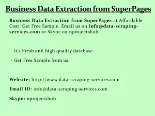 business data extraction from superpages