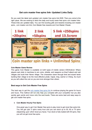 Coin master free spins link