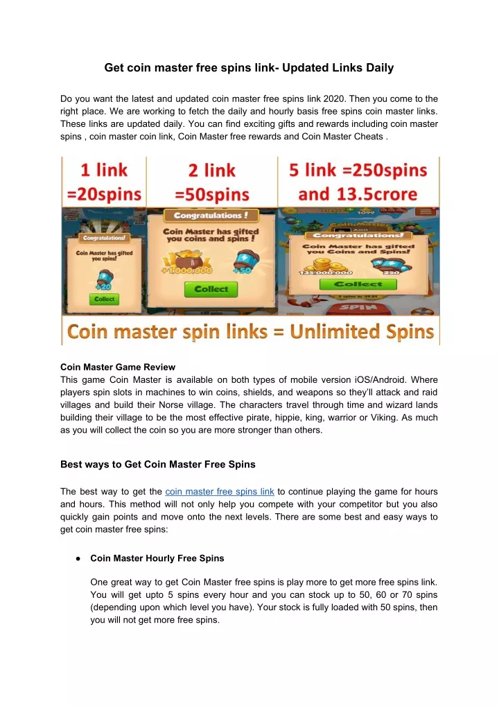get coin master free spins link updated links