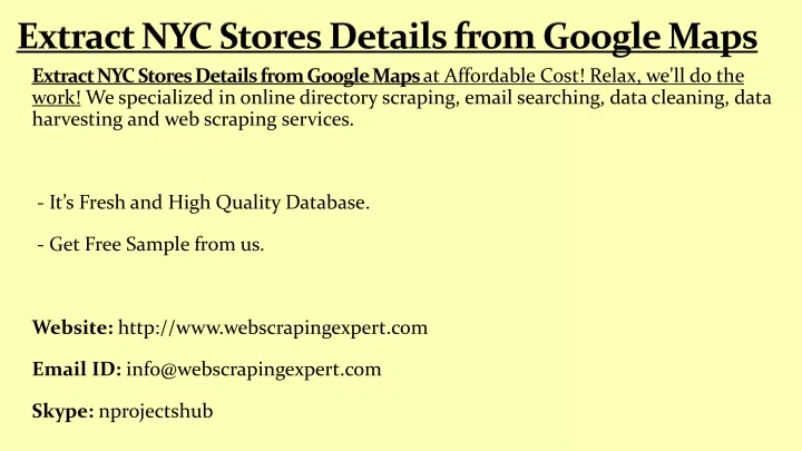 extract nyc stores details from google maps