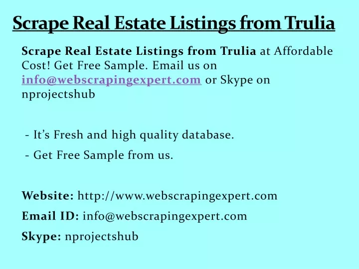 scrape real estate listings from trulia
