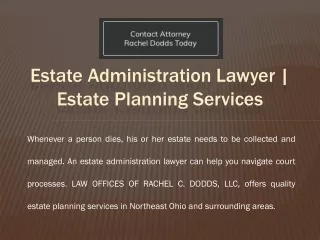 Estate Administration Lawyer | Estate Planning Services