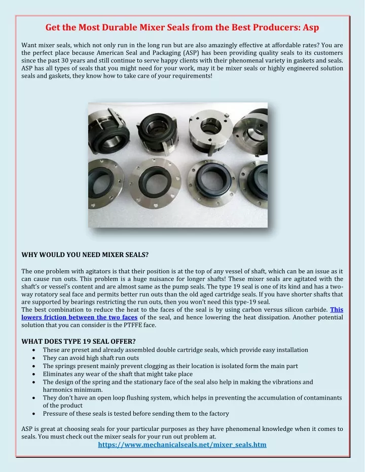 get the most durable mixer seals from the best