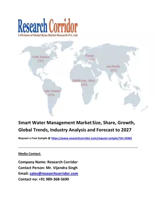 Smart Water Management Market Size, Segmentation, Share, Forecast, Analysis, Industry Report to 2027