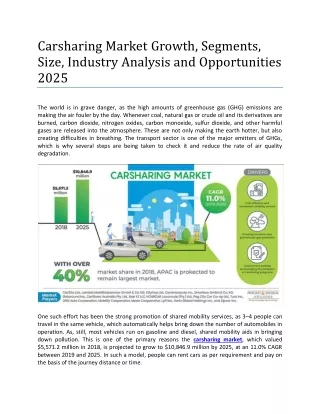 carsharing market growth segments size industry