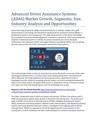 advanced driver assistance systems adas market