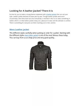 looking for a leather Jacket? here it is
