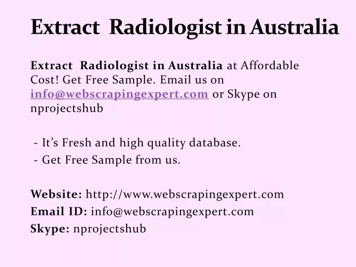 extract radiologist in australia