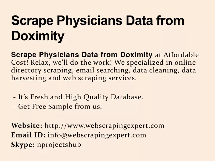 scrape physicians data from doximity