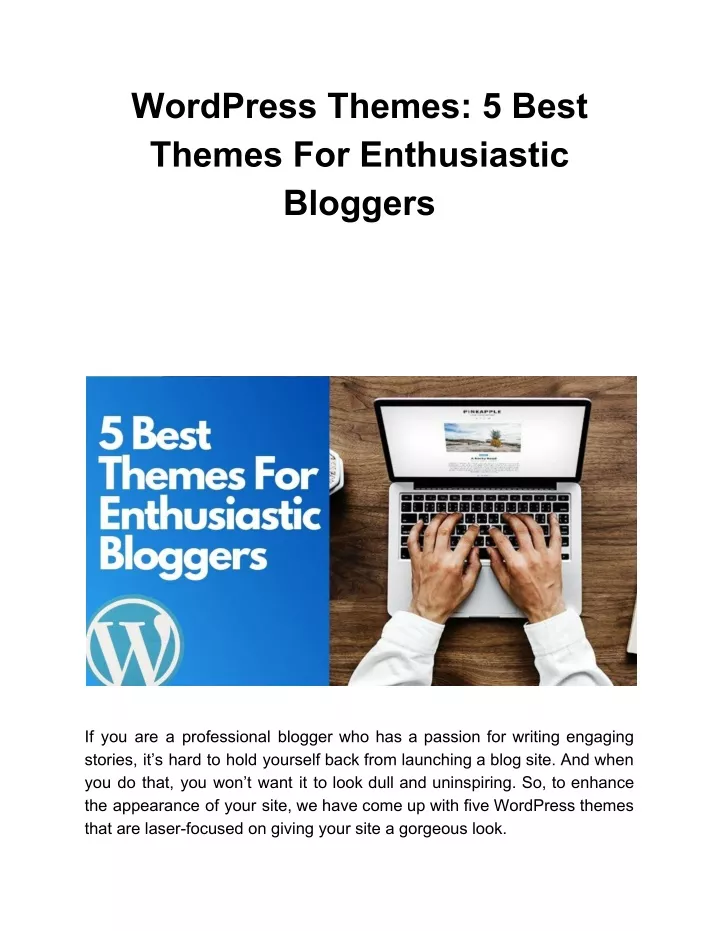 wordpress themes 5 best themes for enthusiastic