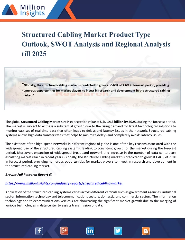 structured cabling market product type outlook