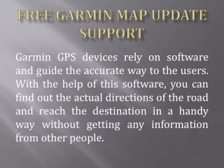 Free Garmin map update support
