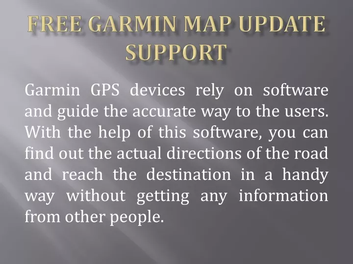 free garmin map update support