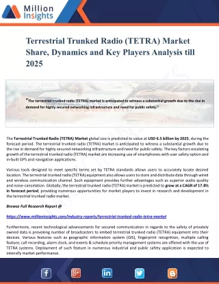 terrestrial trunked radio tetra market share