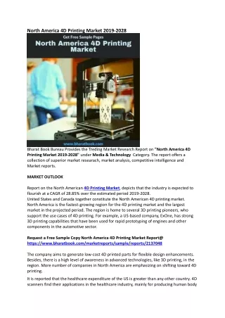 north america 4d printing market 2019 2028
