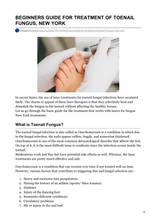 beginners guide for treatment of toenail fungus