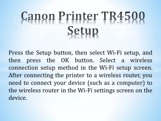 canon printer tr4500 setup