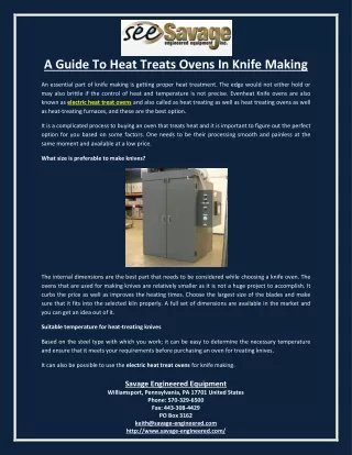 a guide to heat treats ovens in knife making