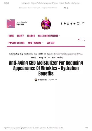 Anti-Aging CBD Moisturizer For Reducing Appearance Of Wrinkles   Hydration Benefits