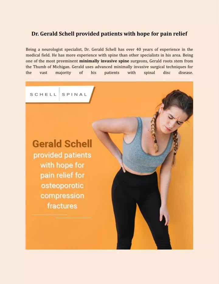 dr gerald schell provided patients with hope