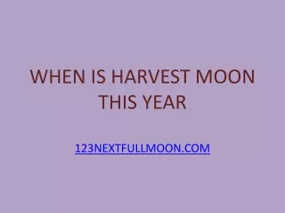 when is harvest moon this year