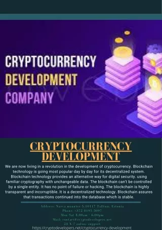 cryptocurrency development we are now living