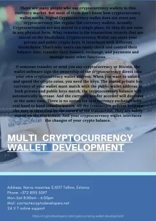 Multi Cryptocurrency Wallet Development | Crypto Developers