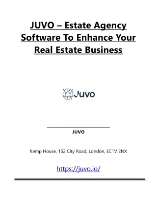 Juvo - Letting Agent Software To Enhance Your Real Estate Business