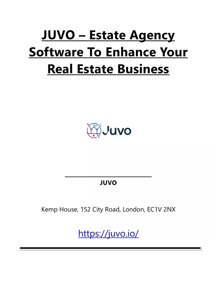 juvo estate agency software to enhance your real