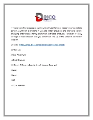 Great Perforated Sheet Metal Supplier In Uae | Dinco Aluminum
