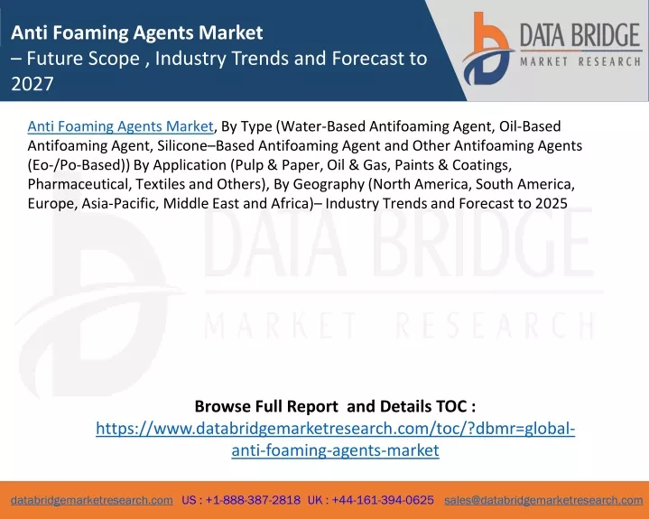 anti foaming agents market future scope industry