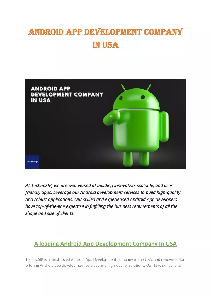 android app development company android