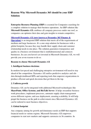 reasons why microsoft dynamics 365 should be your