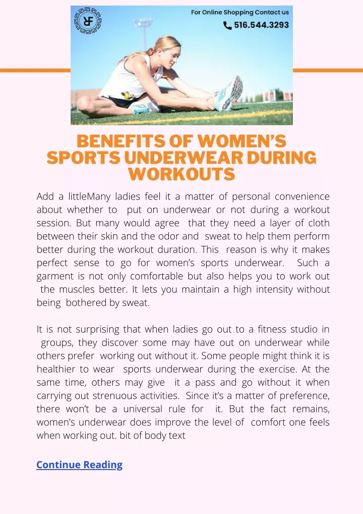 benefits of women s sports underwear during