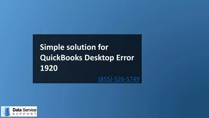 simple solution for quickbooks desktop error 1920