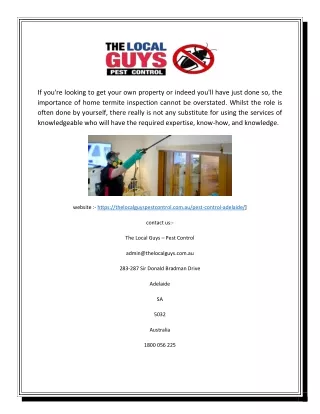 Top Pest Control Adelaide Hills | The Local Guys - Pest Control