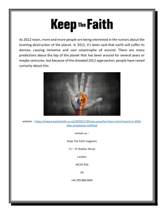 Signs Of The End Of The World | Keep The Faith