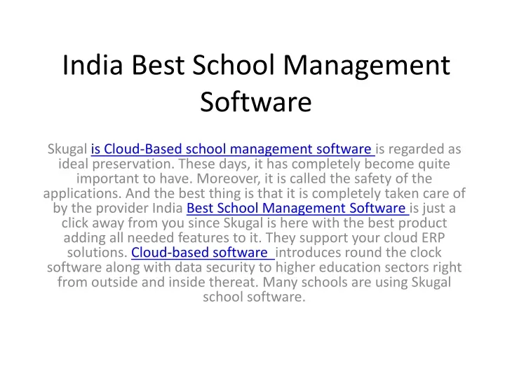 india best school management software