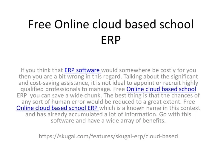 free online cloud based school erp