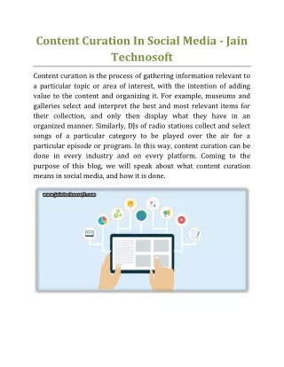 content curation in social media jain technosoft
