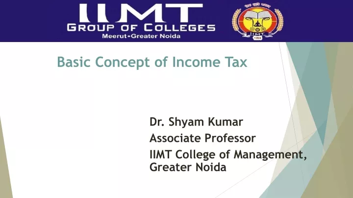 basic concept of income tax dr shyam kumar
