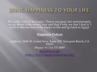 Bring Happiness to Your Life